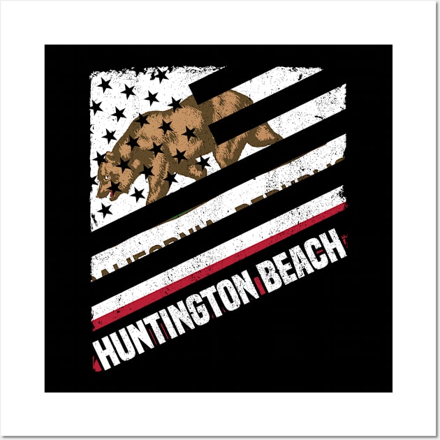 Huntington Beach California CA Group City Silhouette Wall Art by jkshirts